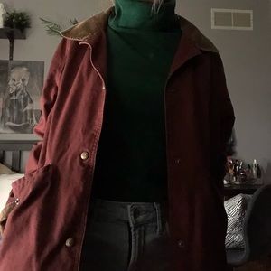 LL Bean Long Burgundy Trench Coat